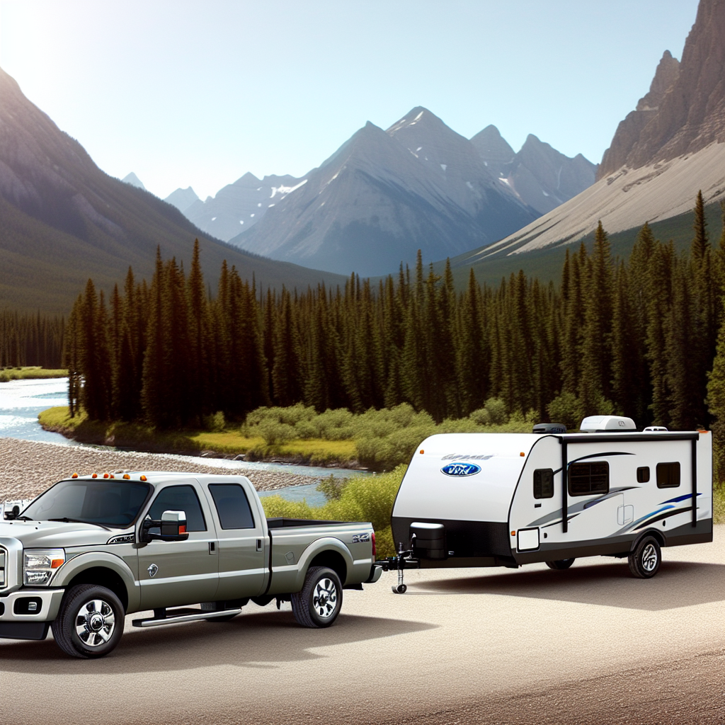 Image of a 2012 Ford F-350 towing a camper