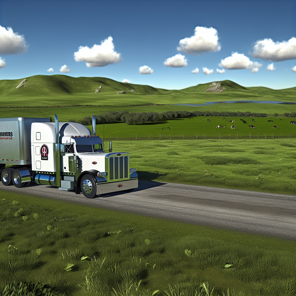 Peterbilt truck in action