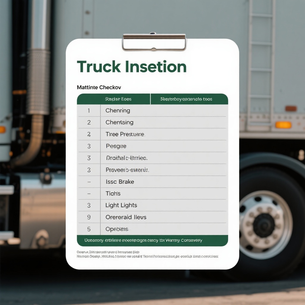 Maintenance Checklist for Truck Inspections