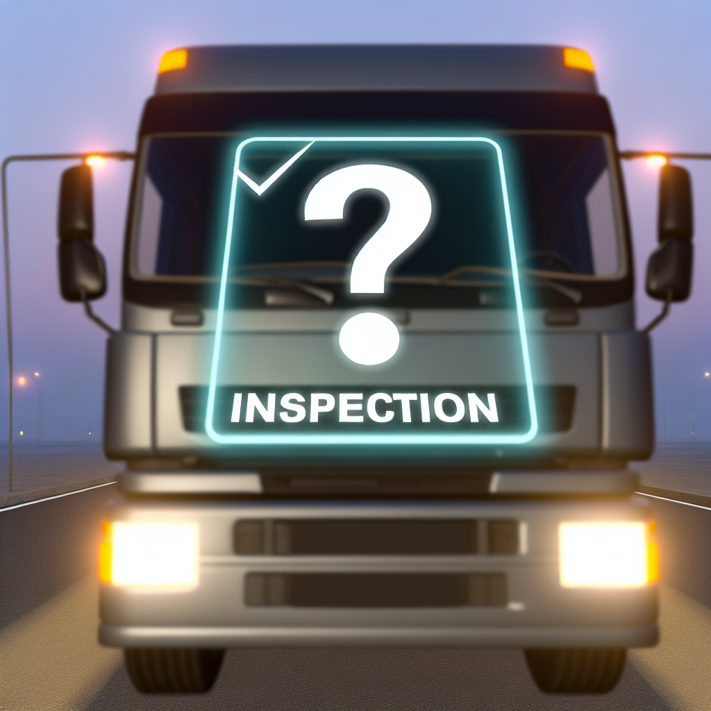 Truck with Inspection Sticker and Question Mark