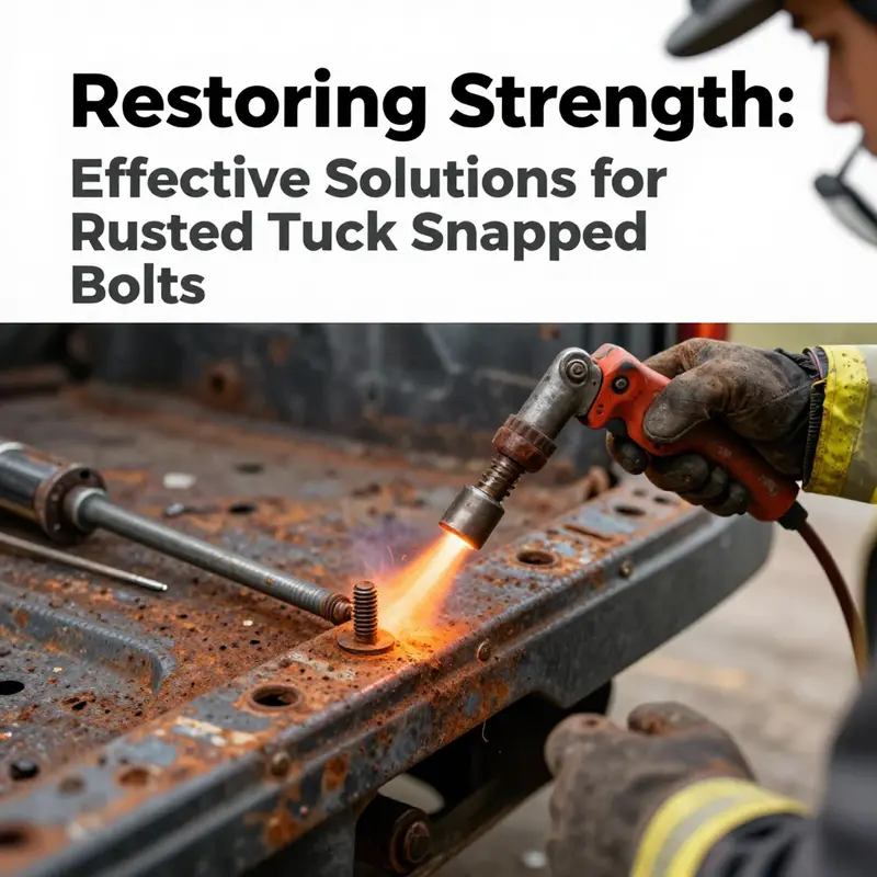 A mechanic applies penetrating oil to a rusted bolt, the first step in the repair process.