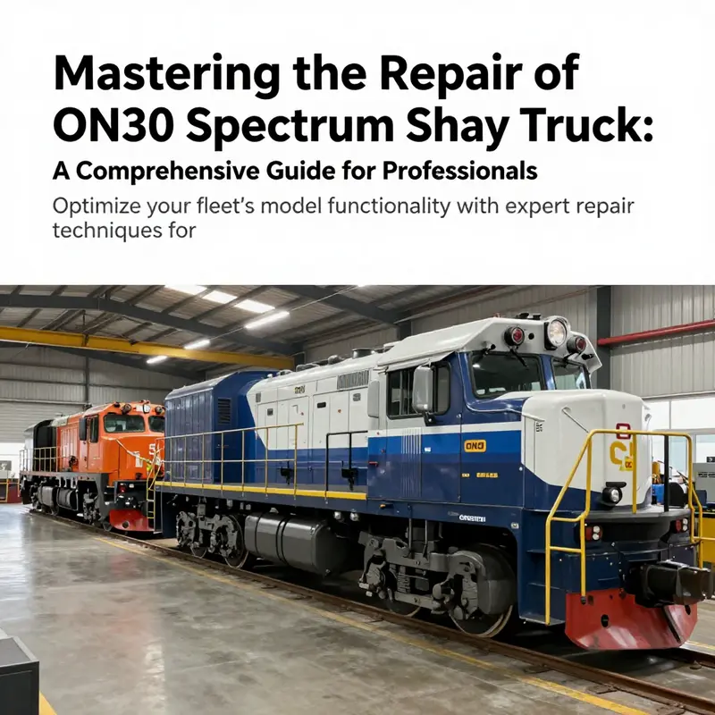 Fleet of ON30 Spectrum Shay Trucks displayed in a well-organized workshop, symbolizing quality and maintenance.