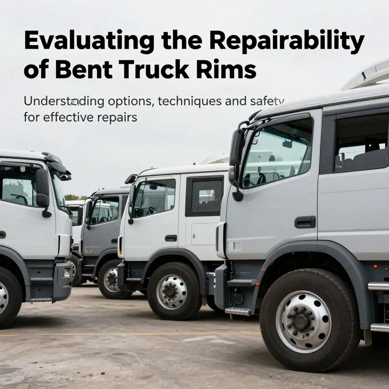 A group of trucks with one being serviced for rim repair, illustrating the importance of maintaining a fleet.