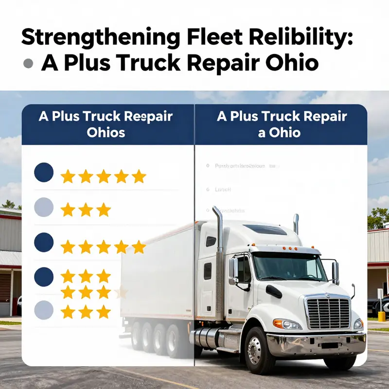 A Plus Truck Repair’s fully equipped workshop featuring skilled mechanics at work.