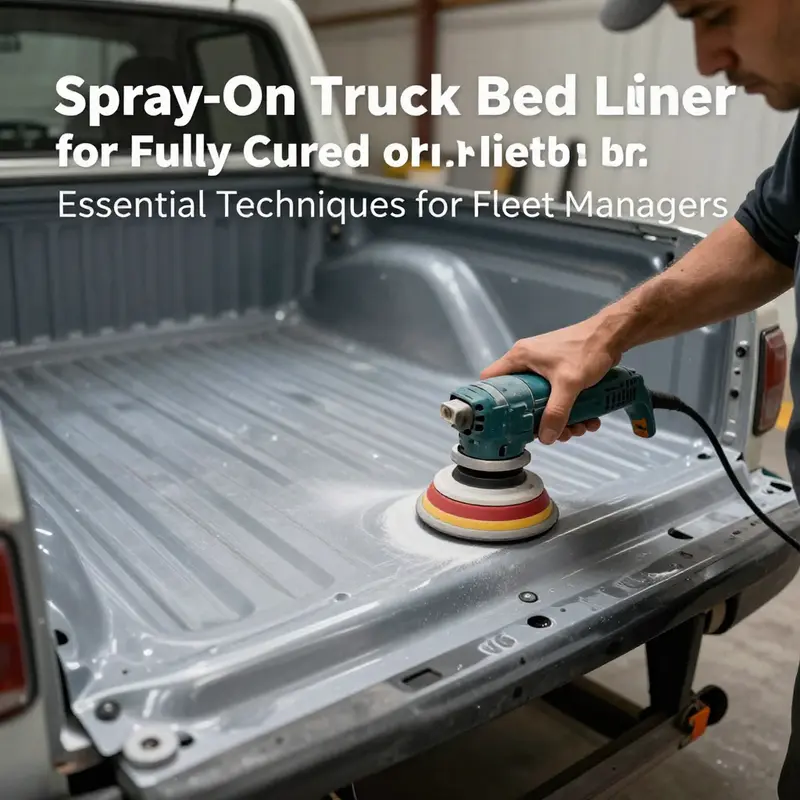 Fleet manager evaluating the condition of a truck bed liner before repairs.