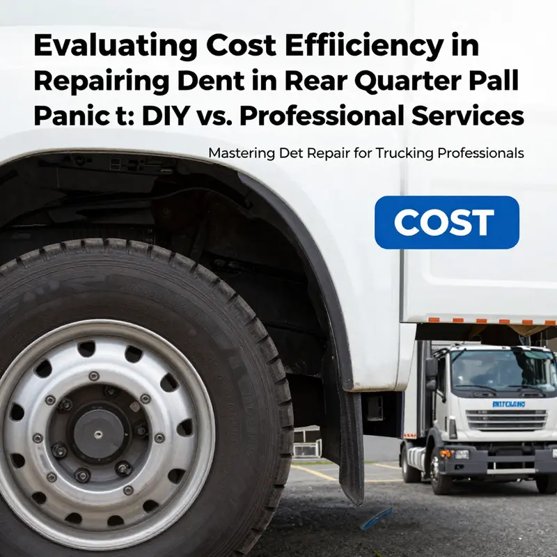 A professional mechanic applying Paintless Dent Repair techniques on a truck panel.