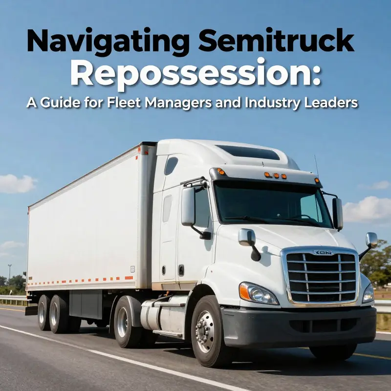 A semi-truck driving on a highway under a clear blue sky.