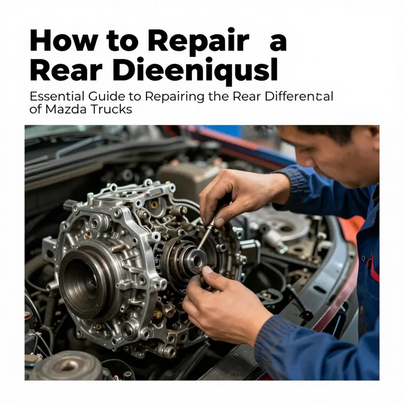 A technician diagnosing the rear differential of a Mazda truck, highlighting the importance of accurate problem identification.