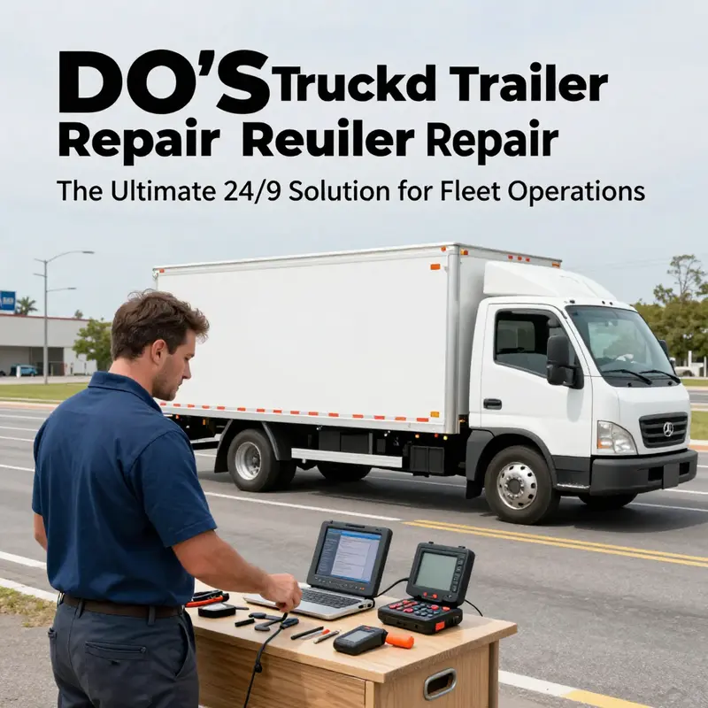 Mobile mechanics diligently servicing a truck on-site, exemplifying DO’S commitment to operational excellence.