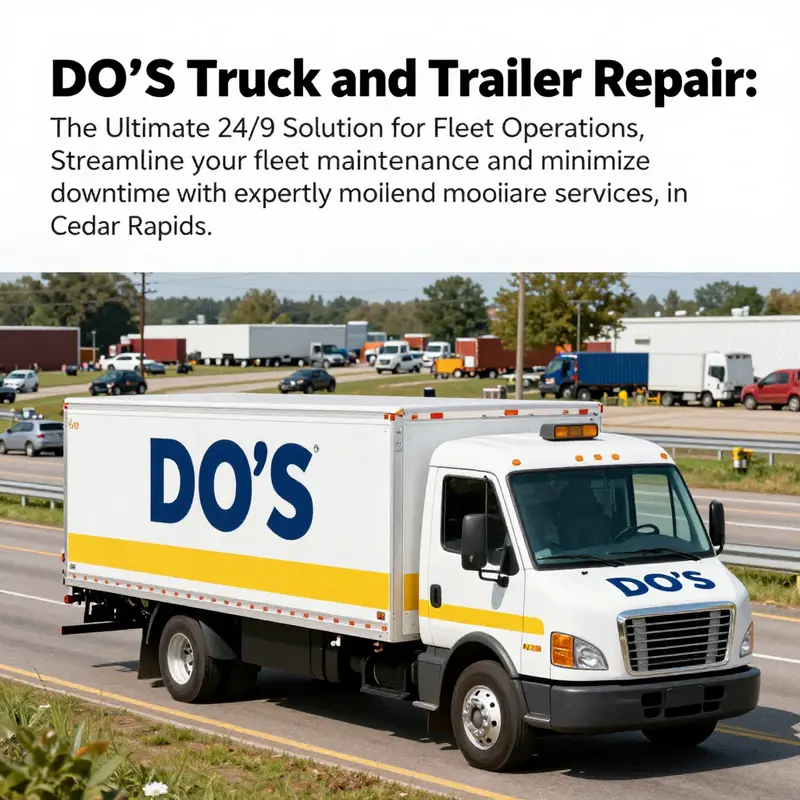A visually appealing image of a DO'S branded service vehicle in a busy logistics area, highlighting the company's mobile repair capabilities.