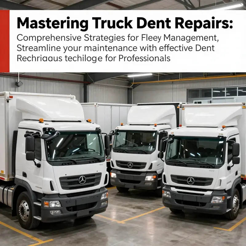 A fleet of trucks in an organized facility, reflecting the significance of truck maintenance and effective dent repairs.