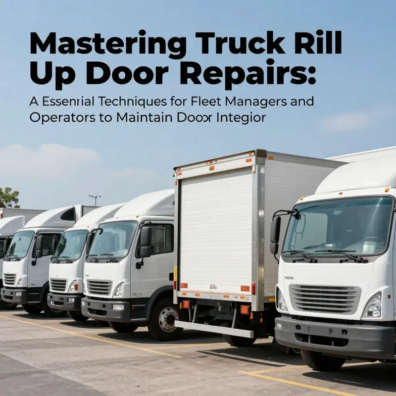 A fleet of trucks showcasing their operational readiness with intact roll-up doors.