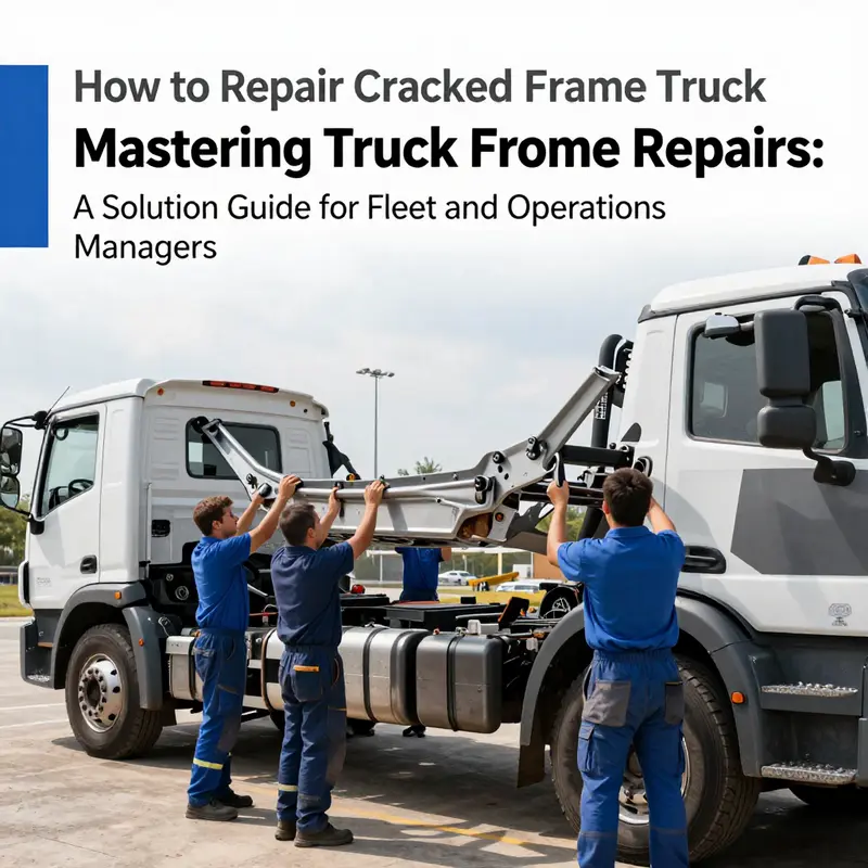 A mechanic using advanced diagnostic tools to inspect a truck frame for cracks.