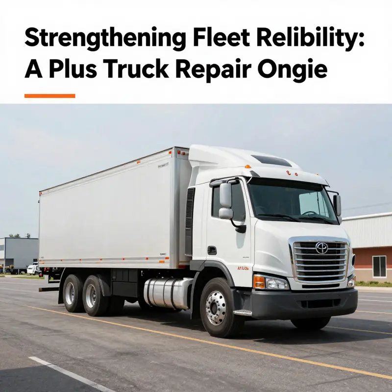 A Plus Truck Repair’s fully equipped workshop featuring skilled mechanics at work.