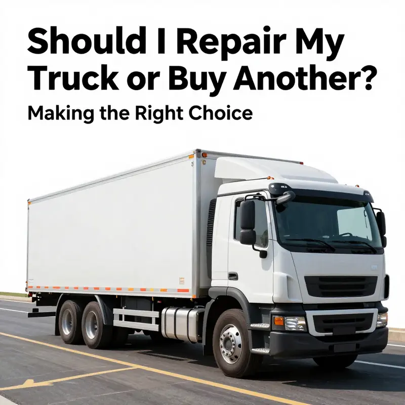 A mechanic assesses repair costs as part of the evaluation process for truck maintenance.