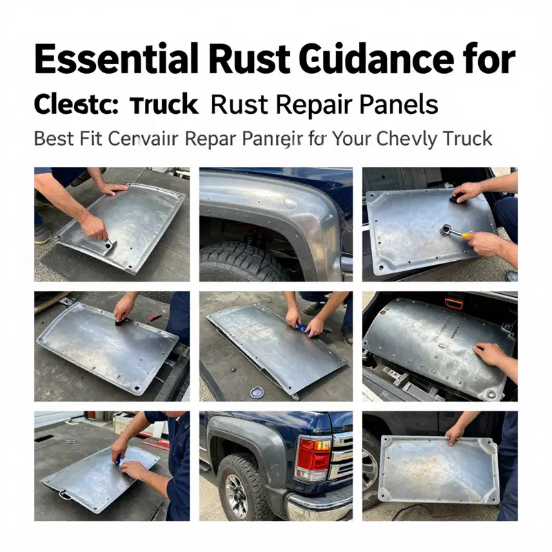 Highlighted areas of rust damage on a Chevy Silverado truck, showcasing specific repair panels for optimal fit.
