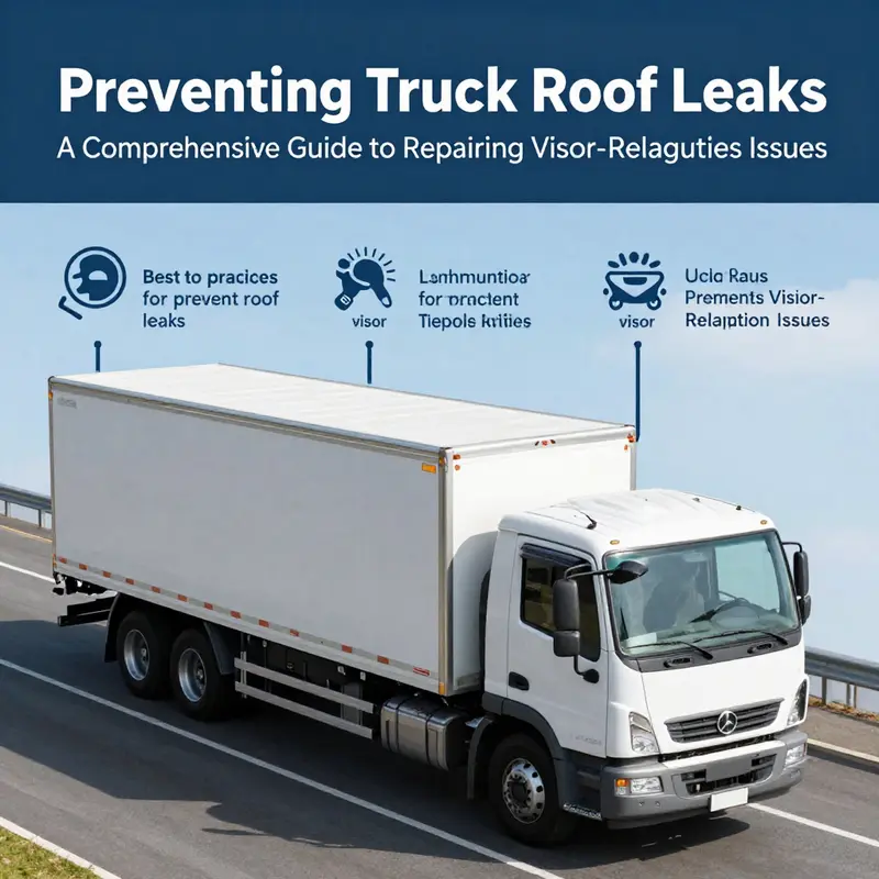 Mechanic identifying leak source at the truck’s sun visor.