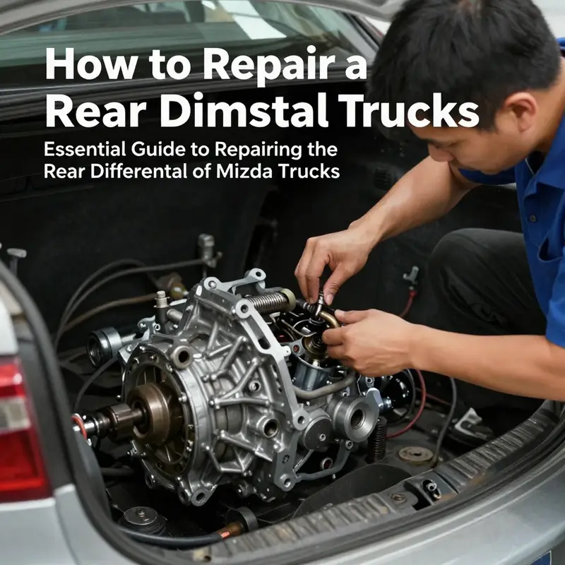 A technician diagnosing the rear differential of a Mazda truck, highlighting the importance of accurate problem identification.
