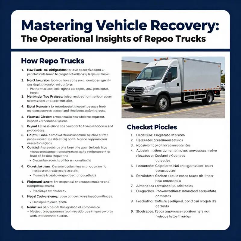 A repo truck and agent preparing for vehicle recovery.