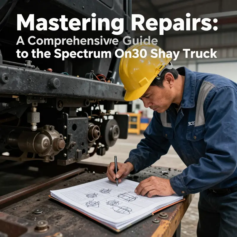 Organized model parts essential for the repair of the Spectrum On30 Shay truck.