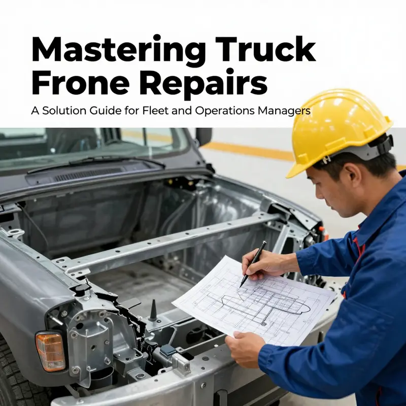 A mechanic using advanced diagnostic tools to inspect a truck frame for cracks.