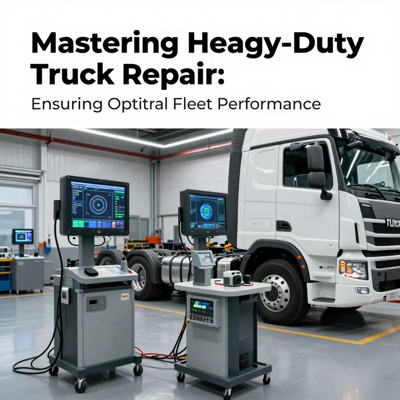 A technician meticulously inspecting a heavy-duty truck, highlighting the significance of regular maintenance for peak performance.