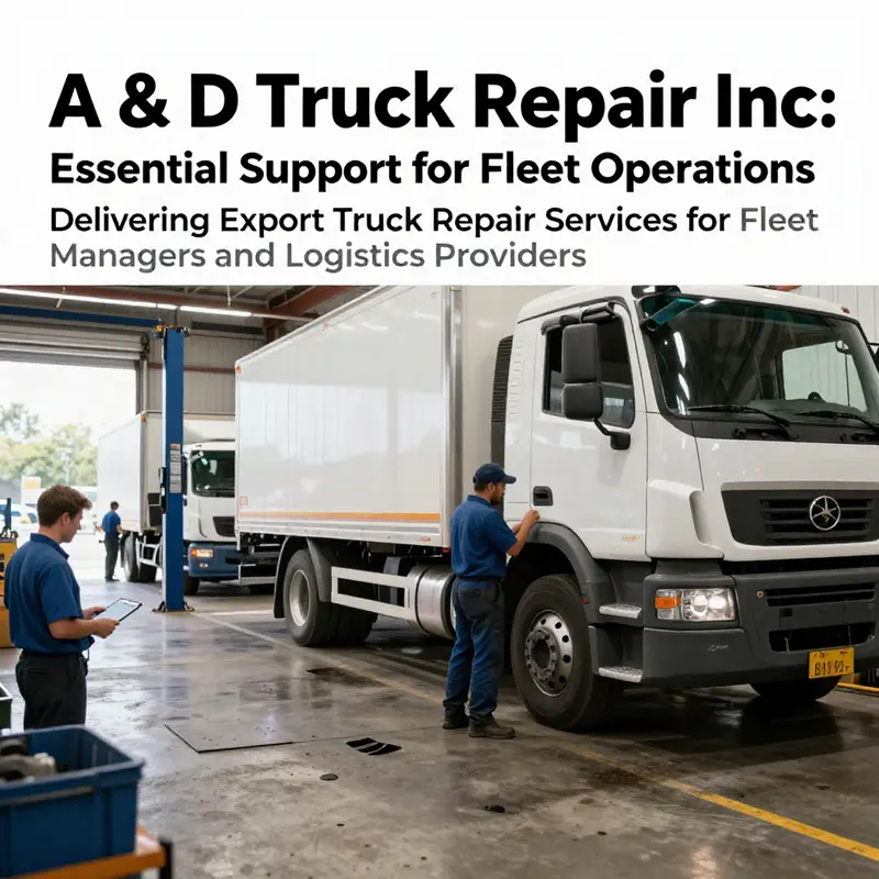 A dynamic view of A & D Truck Repair Inc. with technicians at work, reflecting their expertise in truck repairs.