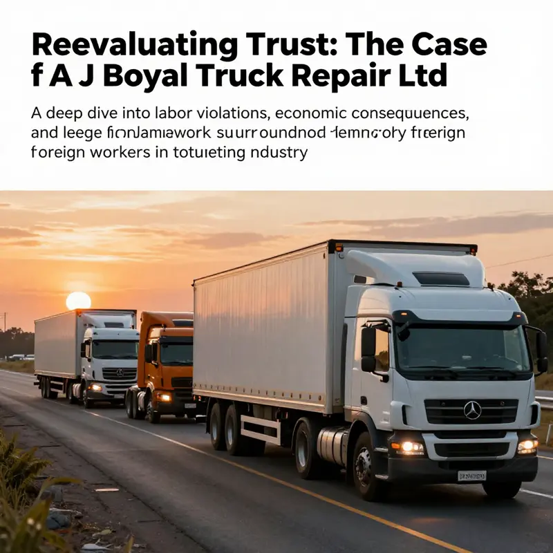 Trucks driving on an open road against a vibrant sunset, representing the ongoing journey and struggles within the trucking sector.