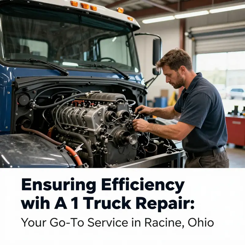 A skilled mechanic demonstrating the range of services offered at A 1 Truck Repair in Racine, Ohio.