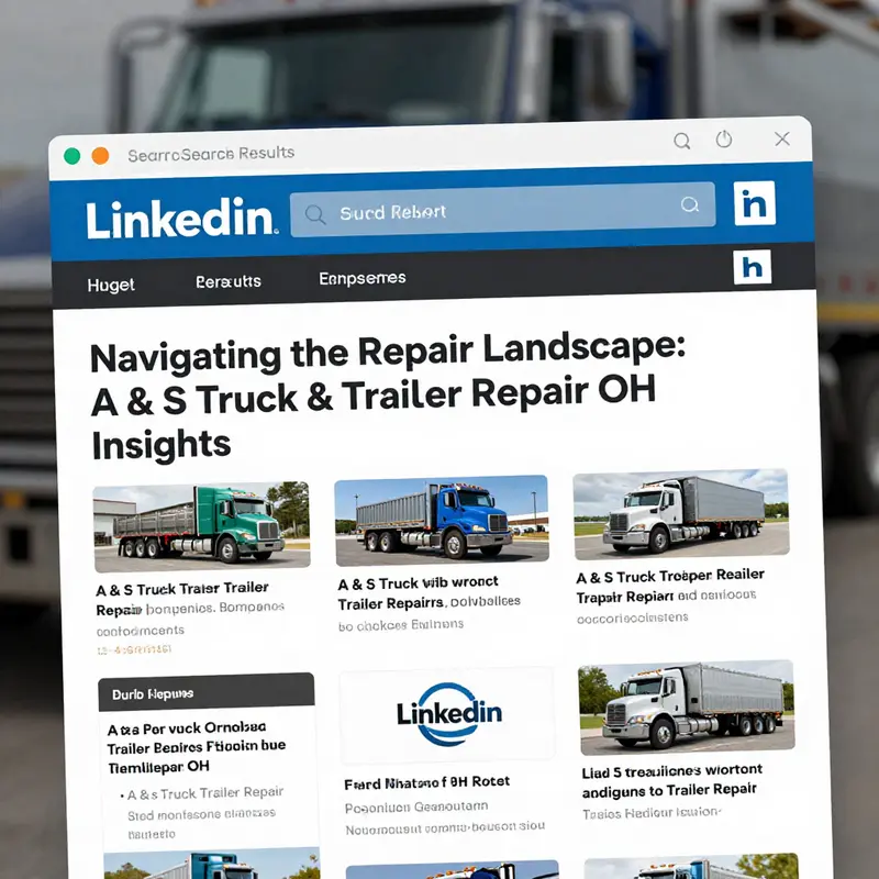 LinkedIn search results for A & S Truck & Trailer Repair OH, highlighting business-focused services.