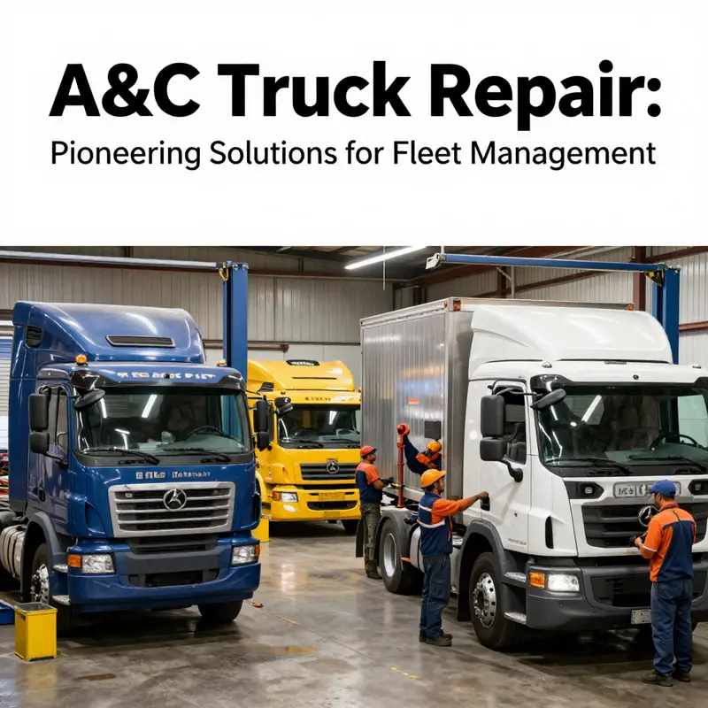 An overview of the dynamic operations at A&C Truck Repair, highlighting skilled technicians at work.