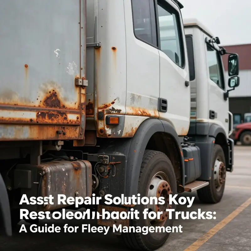 Identifying different stages of rust damage on a truck to determine repair needs.