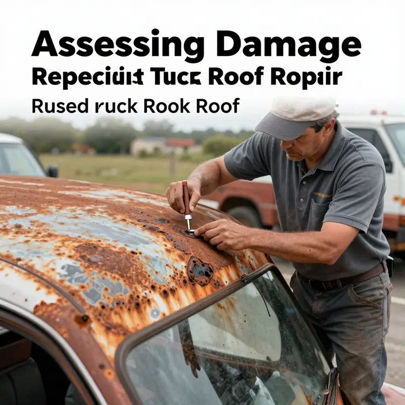 Determining the severity of rust damage on a truck roof.