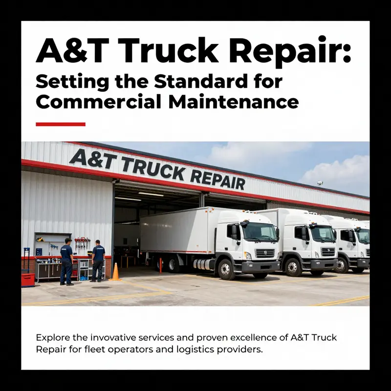 A&T Truck Repair facility exterior with trucks being serviced.
