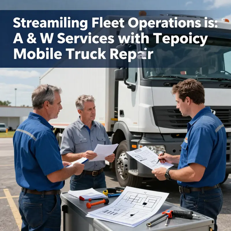 A & W Services in action, showcasing their mobile repair capabilities in a dynamic logistics environment.