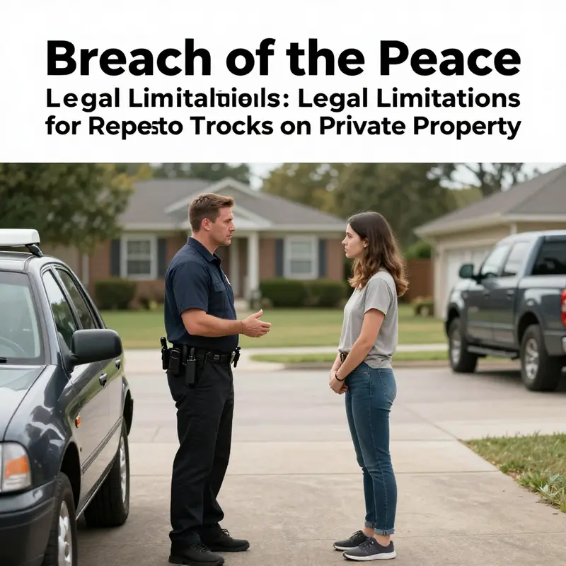 Repo trucks operating under the legal frameworks governing private property.
