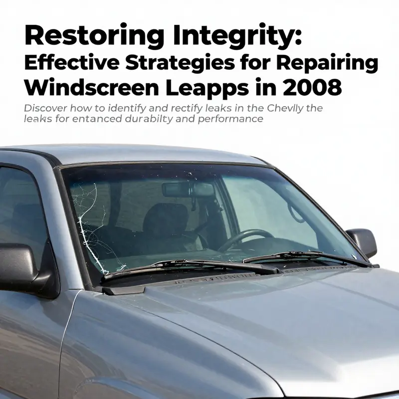Image of a 2008 Chevrolet truck with a repaired windshield, emphasizing vehicle integrity and safety.