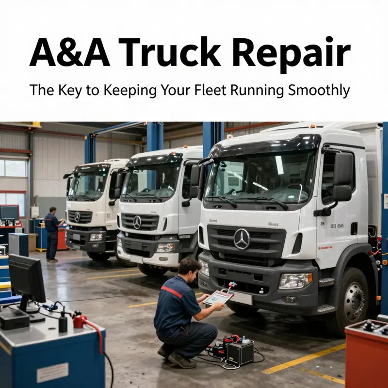 Experienced technicians performing maintenance on diesel trucks at A&A Truck Repair.