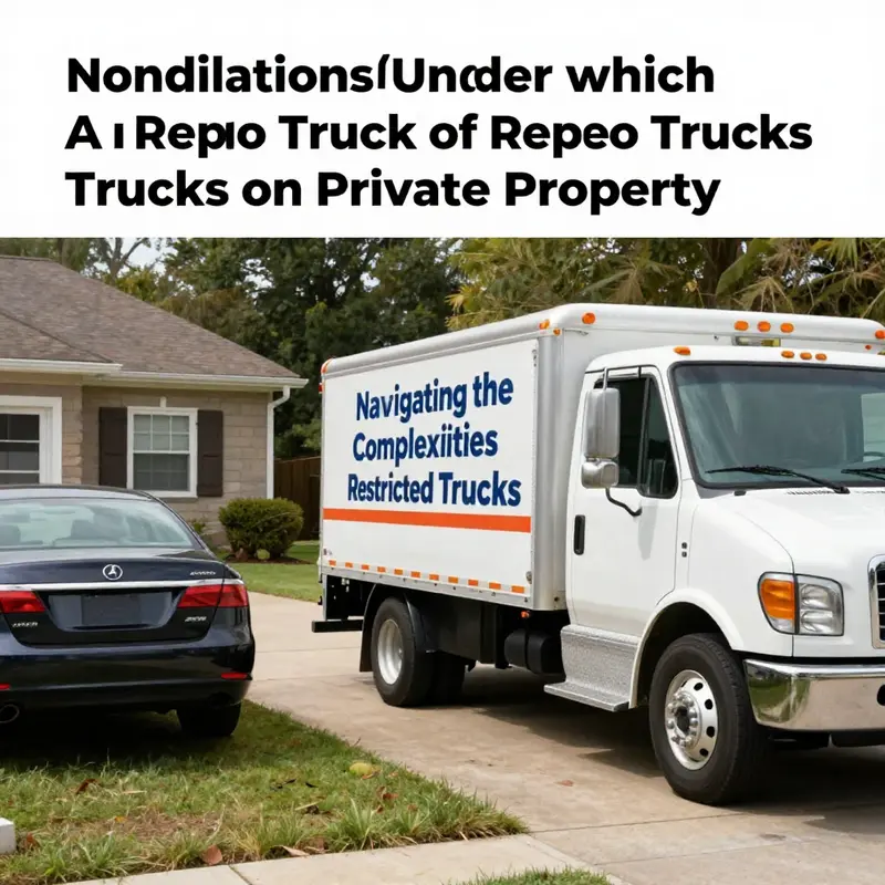 Tow truck on private property showcasing the legal aspects of repossession.