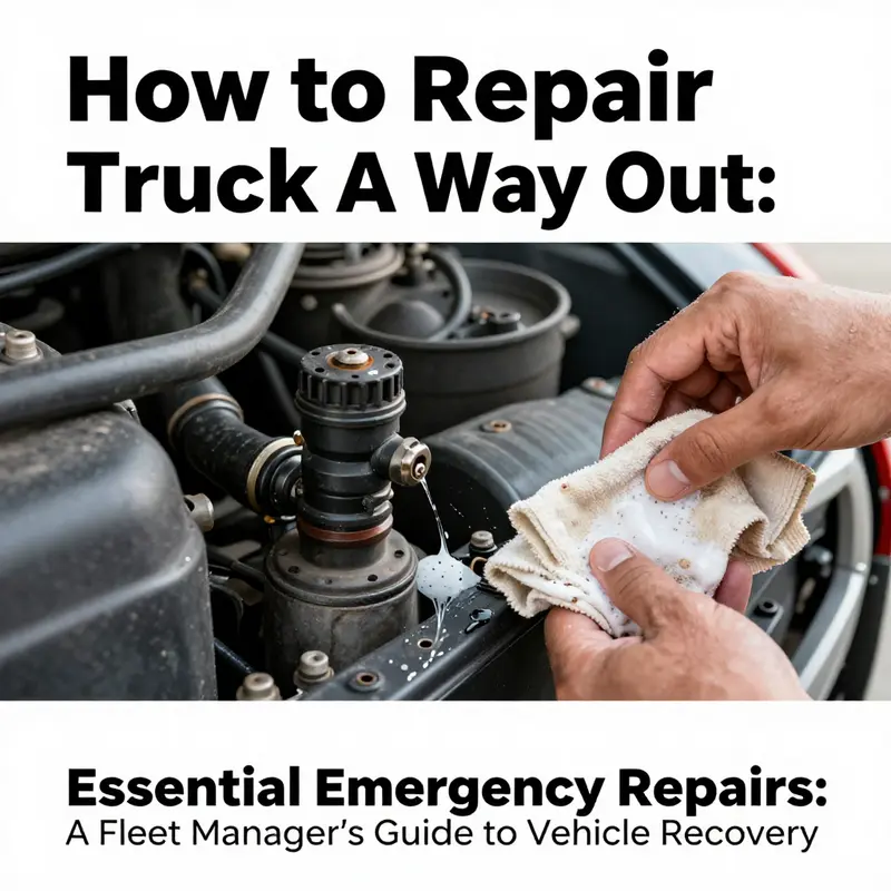 A mechanic expertly addressing a fuel line break on a truck using practical techniques.