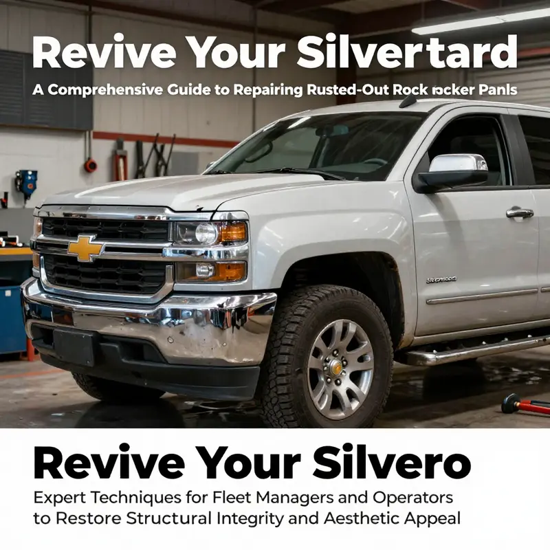 Chevrolet Silverado undergoing rocker panel repair in a professional workshop.