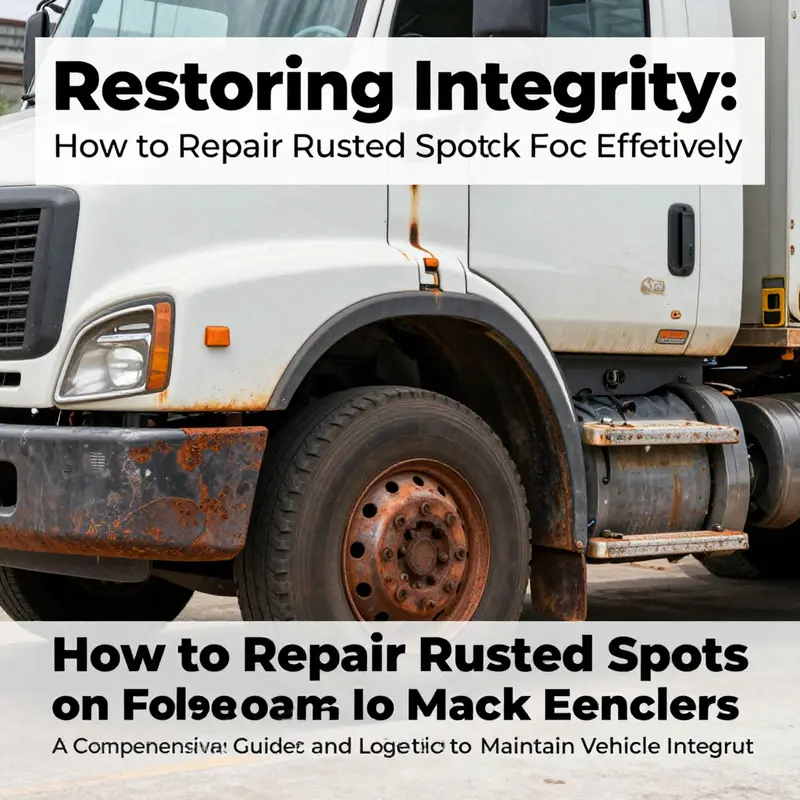 A rugged truck parked in a fleet yard, highlighting its pristine fenders after effective rust repair.