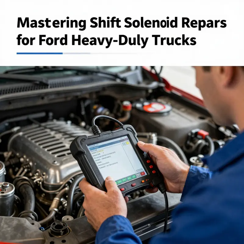 A mechanic diagnosing transmission issues using an OBD2 scanner.