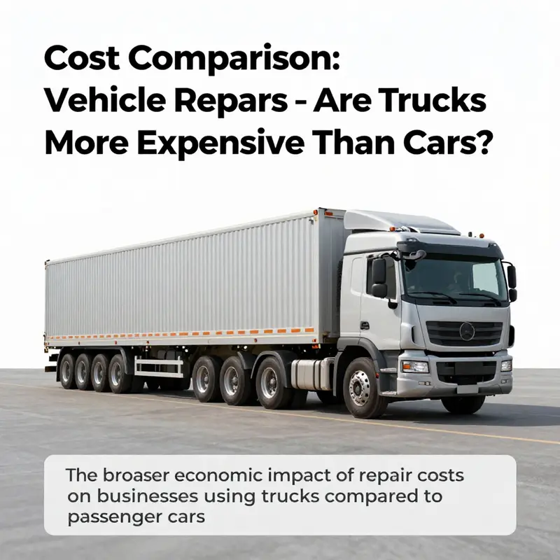 Comparison of average repair costs between trucks and cars.