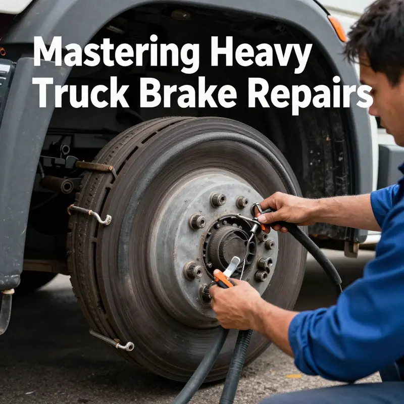 A thorough safety assessment before initiating brake repairs on a heavy truck.