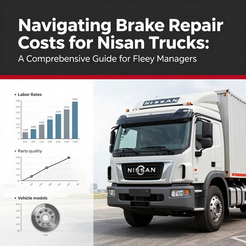 Technician evaluating the braking system of a Nissan truck, illustrating basic service components and tools.