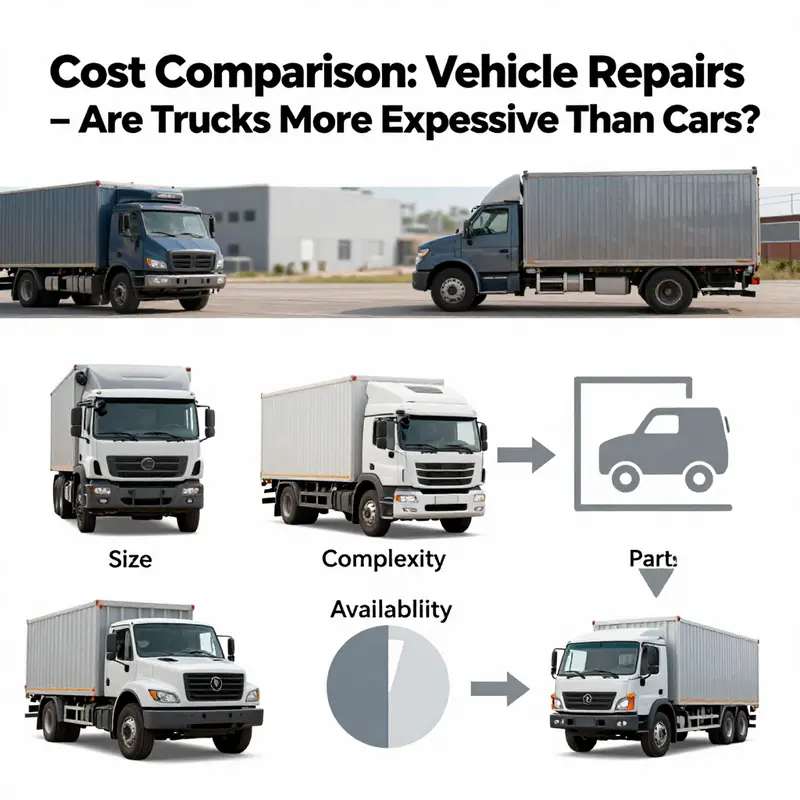 Comparison of average repair costs between trucks and cars.