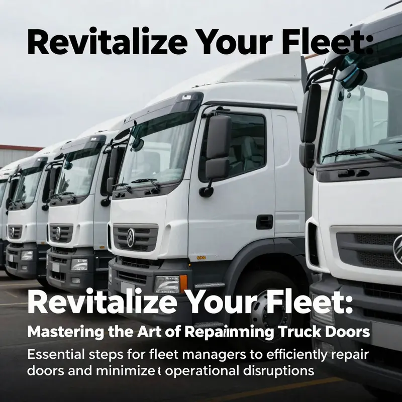 A fleet of trucks highlighting the importance of proper door maintenance.