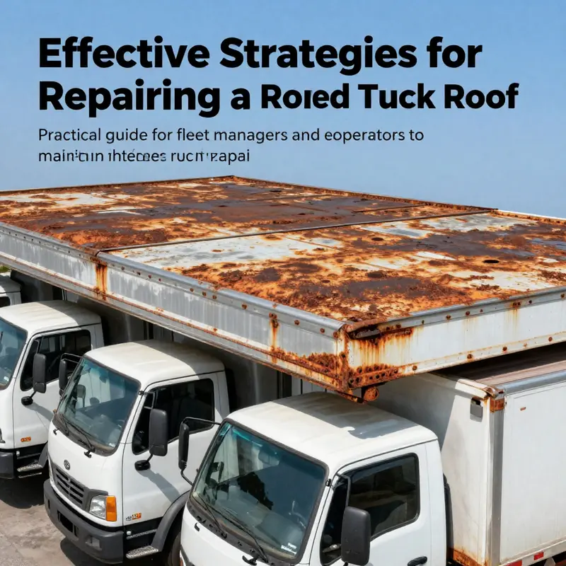 A fleet of trucks featuring restored roofs under a clear blue sky.