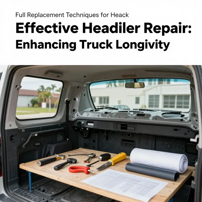 Visual assessment of truck headliner damage, indicating areas of concern for repairs.
